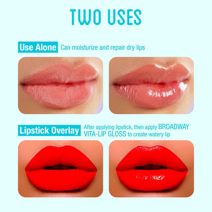 Ruby Kisses Broadway Vita-Lip Clear Lip Gloss (10 Pack) - Ultra-Hydrating & Soothing Formula with Vitamins, High-Shine Non-Sticky Finish Lip Balm with Mint, Rosehip, Coconut, Mango, Argan, Honey, Shea Avelisse
