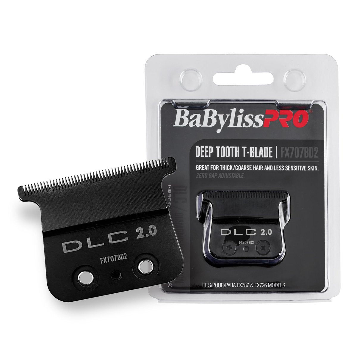 BaBylissPRO Barberology Deep Tooth DLC 2 Replacement Blade for Outlining Hair Trimmers (FX707BD2), Black Avelisse
