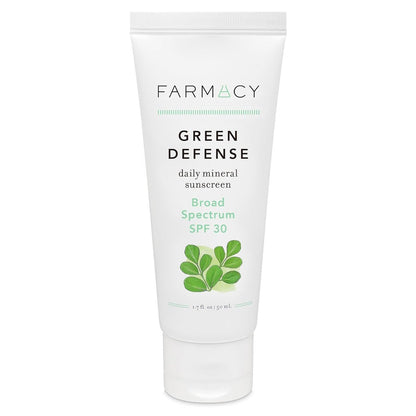 Farmacy Mineral Face Sunscreen SPF 30 - Broad Spectrum Zinc Oxide Sunscreen for Face - Daily Defense Sheer Mineral SPF for Sensitive Skin - Absorbs Quickly + Leaves No White Cast (50ml) Avelisse