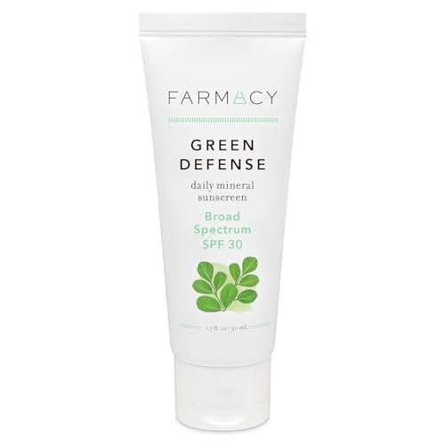 Farmacy Mineral Face Sunscreen SPF 30 - Broad Spectrum Zinc Oxide Sunscreen for Face - Daily Defense Sheer Mineral SPF for Sensitive Skin - Absorbs Quickly + Leaves No White Cast (50ml) Avelisse