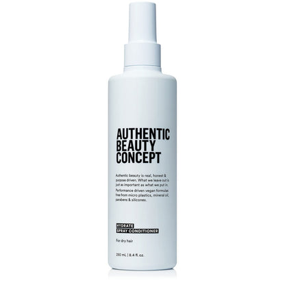Authentic Beauty Concept Hydrate Spray Conditioner - Lightweight Leave-In for Normal to Dry or Curly Hair - Vegan & Cruelty-Free - 8.4 fl oz Avelisse