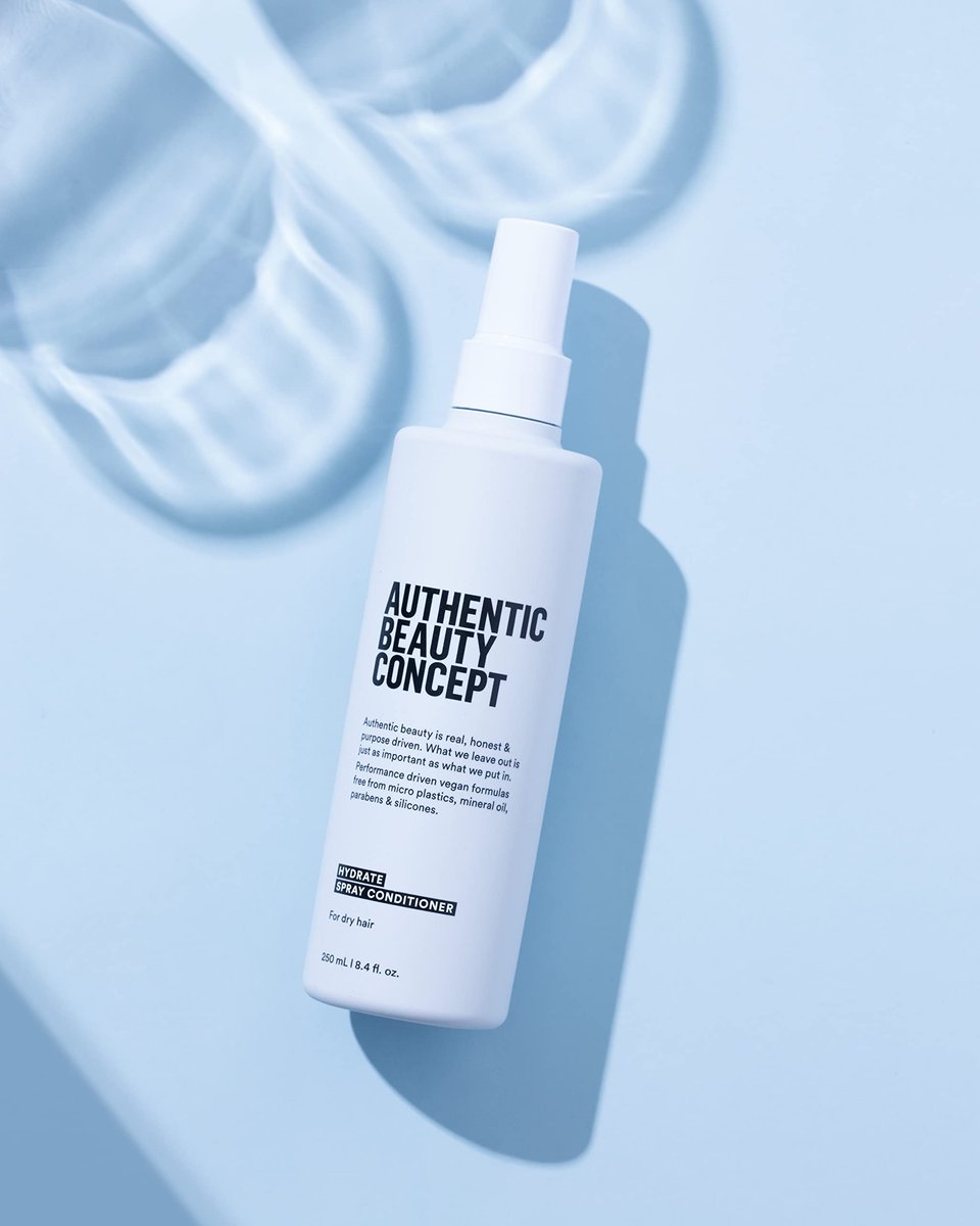 Authentic Beauty Concept Hydrate Spray Conditioner - Lightweight Leave-In for Normal to Dry or Curly Hair - Vegan & Cruelty-Free - 8.4 fl oz Avelisse