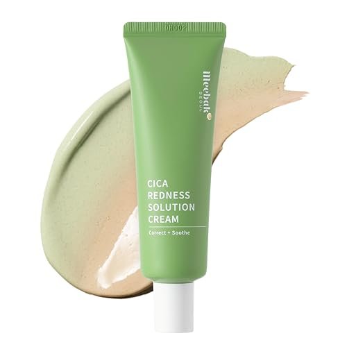 Meebak Cica Redness Solution Cream - Green Color Corrector BB Cream for Sensitive Skin, Fair to Medium Avelisse