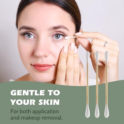 Isshah Bamboo Cotton Swabs – 500 Count, FSC Certified, PETA Approved, Eco-Friendly & Biodegradable Ear Sticks