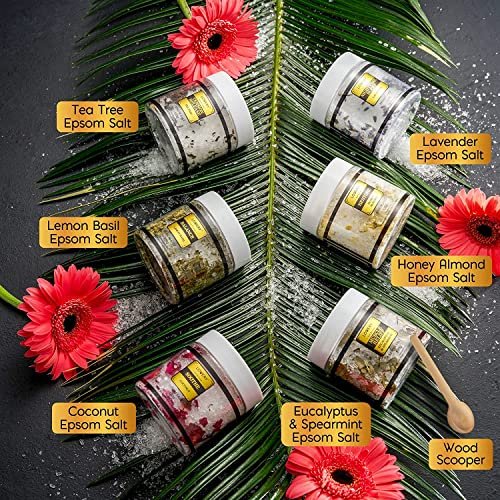 LOVERY Mother's Day Bath Salts Gift Basket Set - Self Care Epsom Salt with Essential Oils (Lavender, Eucalyptus, Lemon, Coconut, Tea Tree, Honey Almond) for Women, Mom, Her Avelisse