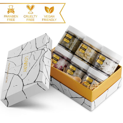 LOVERY Mother's Day Bath Salts Gift Basket Set - Self Care Epsom Salt with Essential Oils (Lavender, Eucalyptus, Lemon, Coconut, Tea Tree, Honey Almond) for Women, Mom, Her Avelisse
