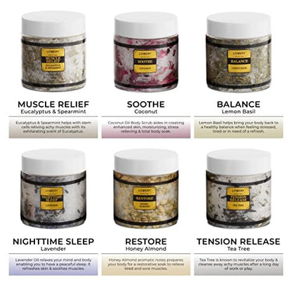 LOVERY Mother's Day Bath Salts Gift Basket Set - Self Care Epsom Salt with Essential Oils (Lavender, Eucalyptus, Lemon, Coconut, Tea Tree, Honey Almond) for Women, Mom, Her Avelisse