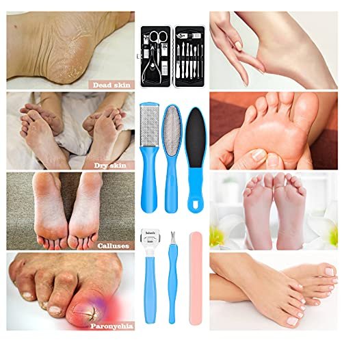 23-in-1 Professional Pedicure Kit with Stainless Steel Callus Remover & Foot File - Home Foot Spa for Men & Women (Blue) - görsel 12