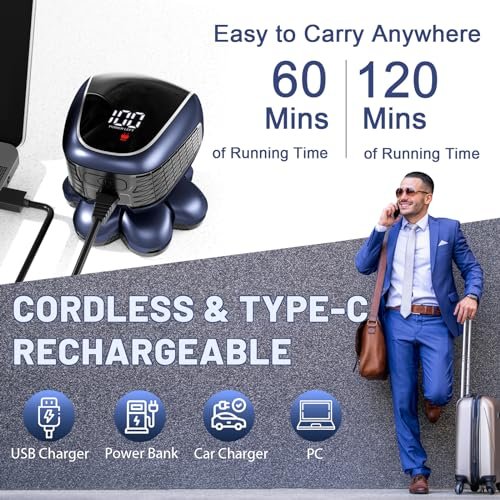 Wyklaus Head Shaver for Bald Men – Upgrade Electric Razor with Nose Hair Trimmer, IPX6 Waterproof Wet/Dry Grooming Kit, Anti-Pinch, LED Display, USB Rechargeable (9 Piece Set, Blue) Avelisse