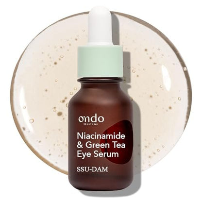 Ondo Beauty 36.5 Niacinamide & Green Tea Eye Serum – Brightening & Calming Eye Treatment, Targets Aging, Dark Circles, Dryness | Korean Vegan Skincare | 0.52 fl.oz.