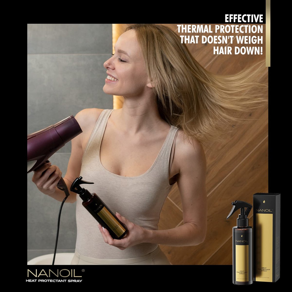 Nanoil Hair Styling Spray - Flexible Hold, Conditioning & Shine for Manageable Hair (200 ml) - görsel 13