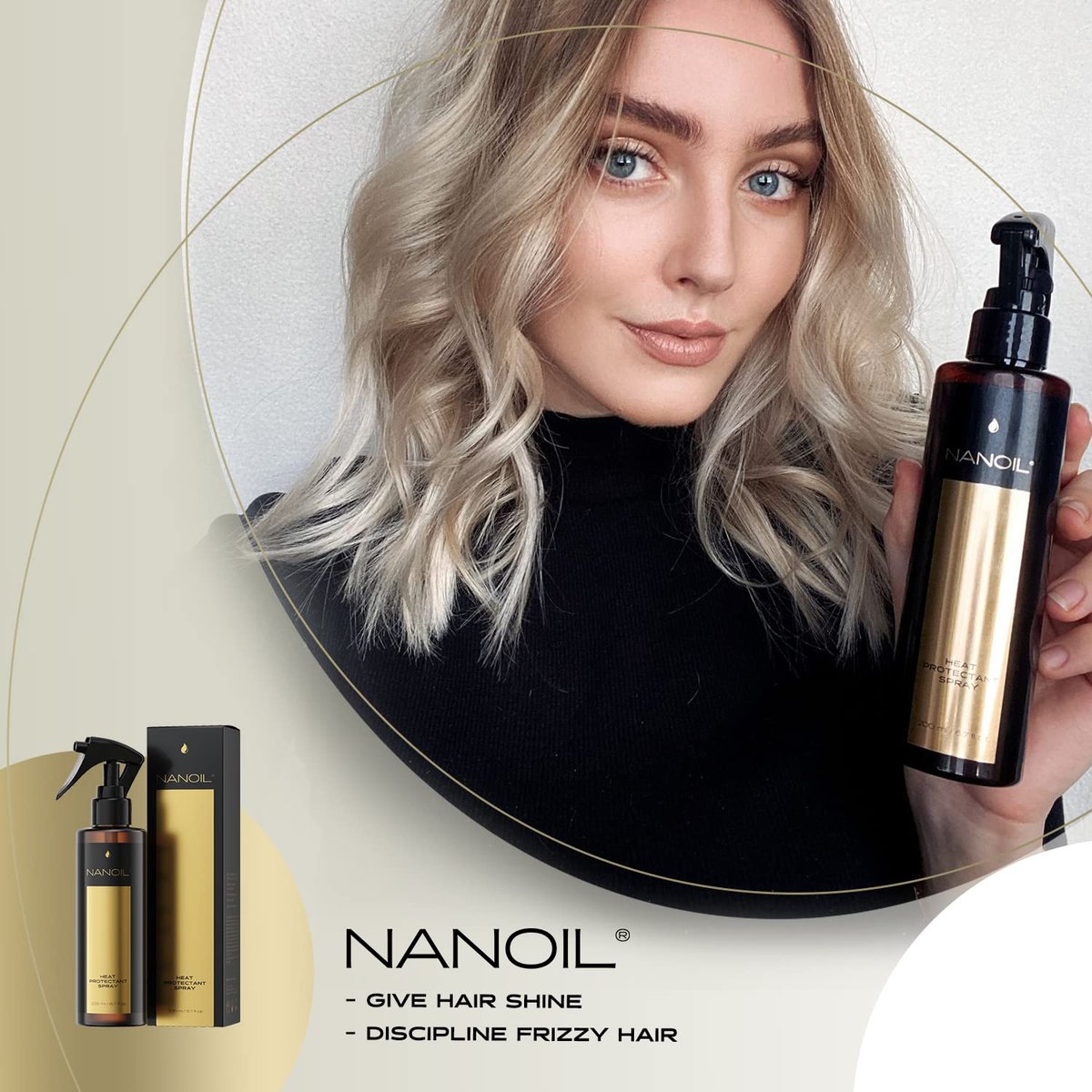 Nanoil Hair Styling Spray - Flexible Hold, Conditioning & Shine for Manageable Hair (200 ml) - görsel 9