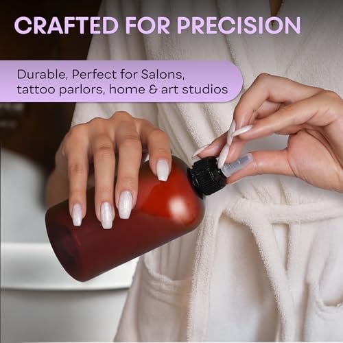 BRIGHTFROM Twist Top Applicator Bottles 8 OZ Amber - BPA-Free PET Squeeze Bottles with Open/Close Nozzle, Refillable, Multi Purpose (Pack of 2) - görsel 12