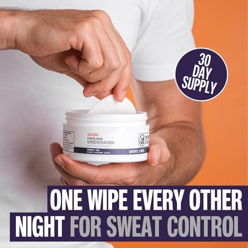 Carpe Clinical Grade Underarm Wipes – 15 Count Antiperspirant Wipes for Armpit Sweat Prevention, Hyperhidrosis Control Avelisse