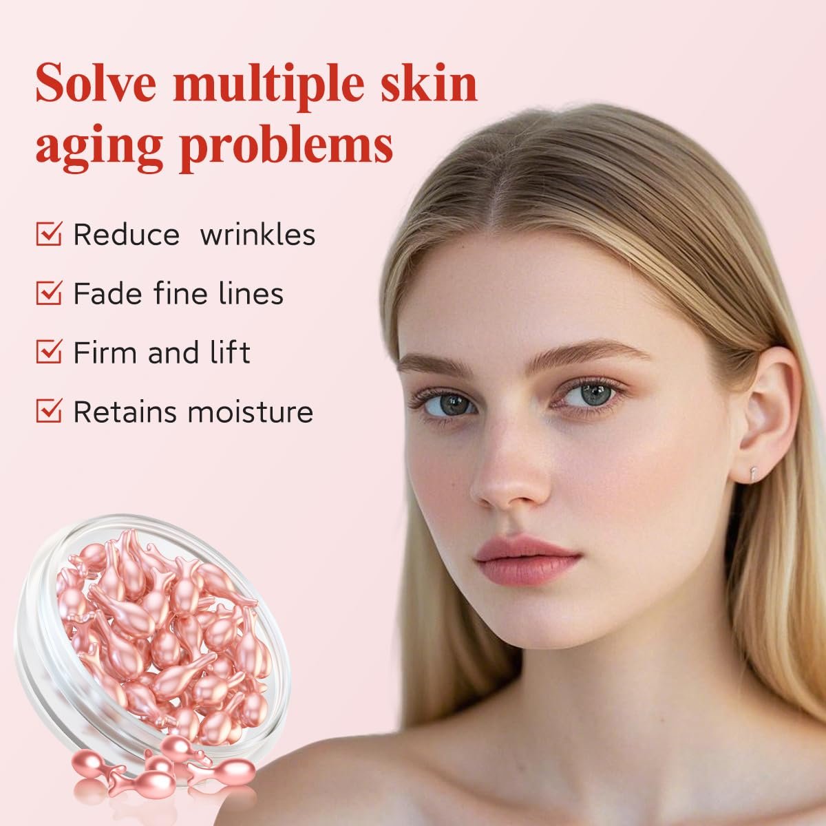 HKH Retinol Serum Capsules for Face - Anti-Aging Wrinkle Skincare with Vitamin A, E & Collagen - Moisturizing, Smoothing Fine Lines & Firming Skin - Travel Friendly (38 Capsules) Avelisse