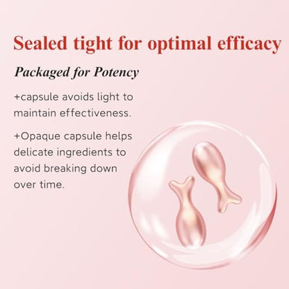 HKH Retinol Serum Capsules for Face - Anti-Aging Wrinkle Skincare with Vitamin A, E & Collagen - Moisturizing, Smoothing Fine Lines & Firming Skin - Travel Friendly (38 Capsules) Avelisse