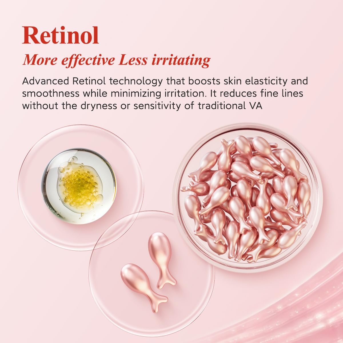 HKH Retinol Serum Capsules for Face - Anti-Aging Wrinkle Skincare with Vitamin A, E & Collagen - Moisturizing, Smoothing Fine Lines & Firming Skin - Travel Friendly (38 Capsules) Avelisse