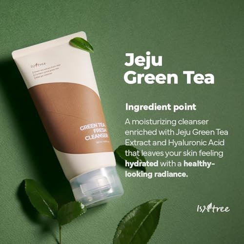 IsNtree Green Tea Fresh Cleanser 120ml (4.05 fl.oz) – Jeju Green Tea Extract & Grinded Green Tea Mild Gel Cleanser Avelisse
