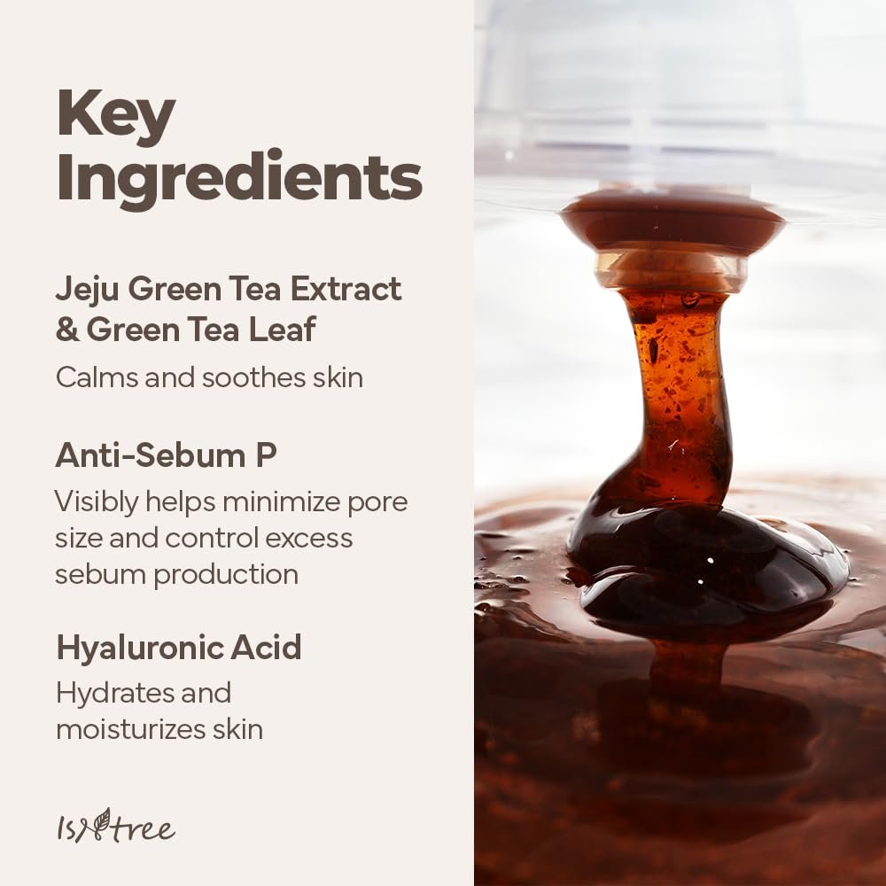 IsNtree Green Tea Fresh Cleanser 120ml (4.05 fl.oz) – Jeju Green Tea Extract & Grinded Green Tea Mild Gel Cleanser Avelisse