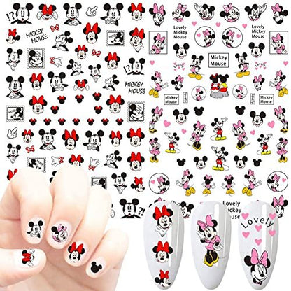 Cute Cartoon Nail Art Stickers - 3D Self-Adhesive Nail Decals for Acrylic Nails, 7 Sheets Multicolor