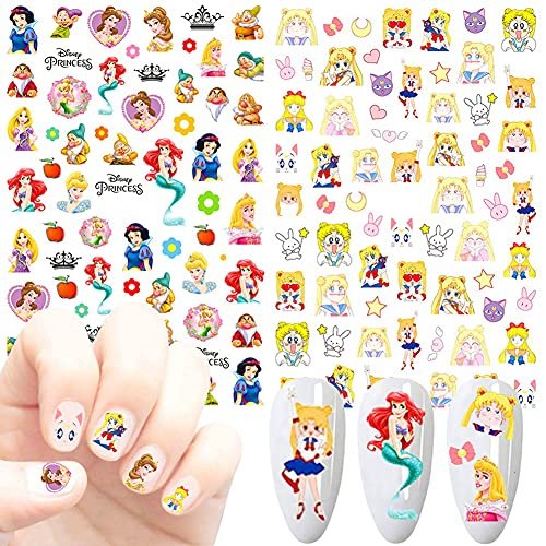 Cute Cartoon Nail Art Stickers - 3D Self-Adhesive Nail Decals for Acrylic Nails, 7 Sheets Multicolor - görsel 6