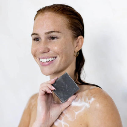 Kitsch Charcoal Soap Body Wash Bar – Detoxifying Activated Charcoal Bar Soap for Excess Oil & Impurities, Pores, Firming & Moisturizing – Made in USA - 4 oz