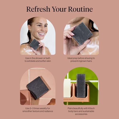 Kitsch Charcoal Soap Body Wash Bar – Detoxifying Activated Charcoal Bar Soap for Excess Oil & Impurities, Pores, Firming & Moisturizing – Made in USA - 4 oz - görsel 14