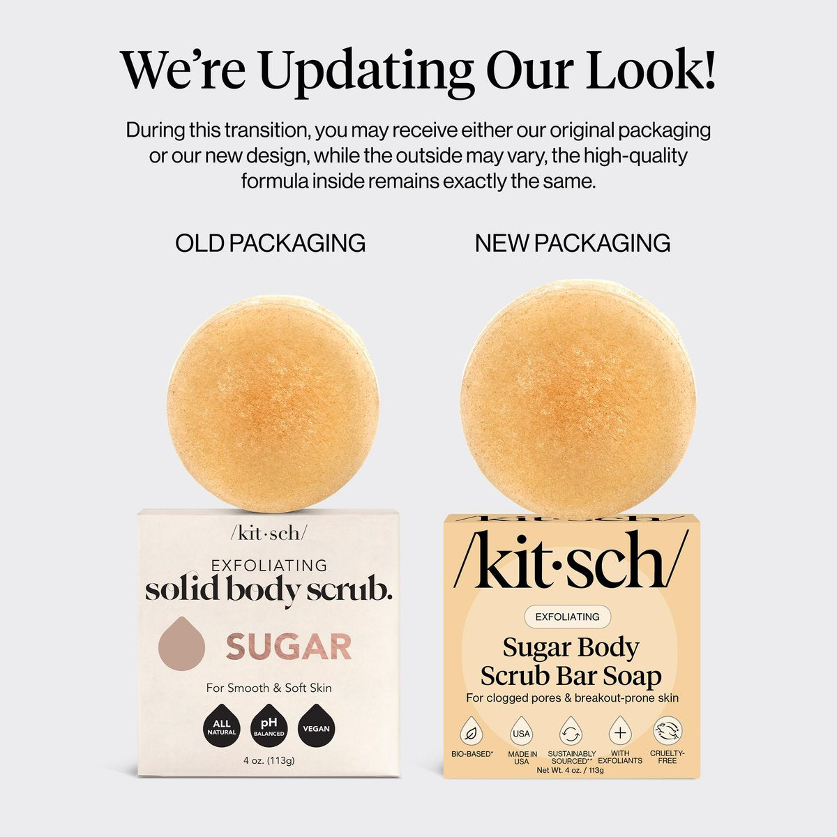 Kitsch Exfoliating Sugar Body Scrub Bar Soap – Hydrating & Polishing Body Scrub with Walnut Shell & Coconut Oil for Smooth, Glowing Skin – Made in USA, 4 oz - görsel 15