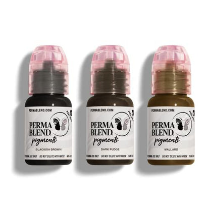 Perma Blend Cool Eyebrow Mini Set - Vegan PMU Tattoo Ink for Brows & Eyeliner - Cool-Toned Pigment Kit for Cosmetic Tattoo Artists Avelisse