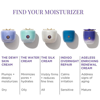 TATCHA Indigo Overnight Repair Face Cream & Serum Treatment - Fragrance Free Night Cream, 1.7 oz Avelisse