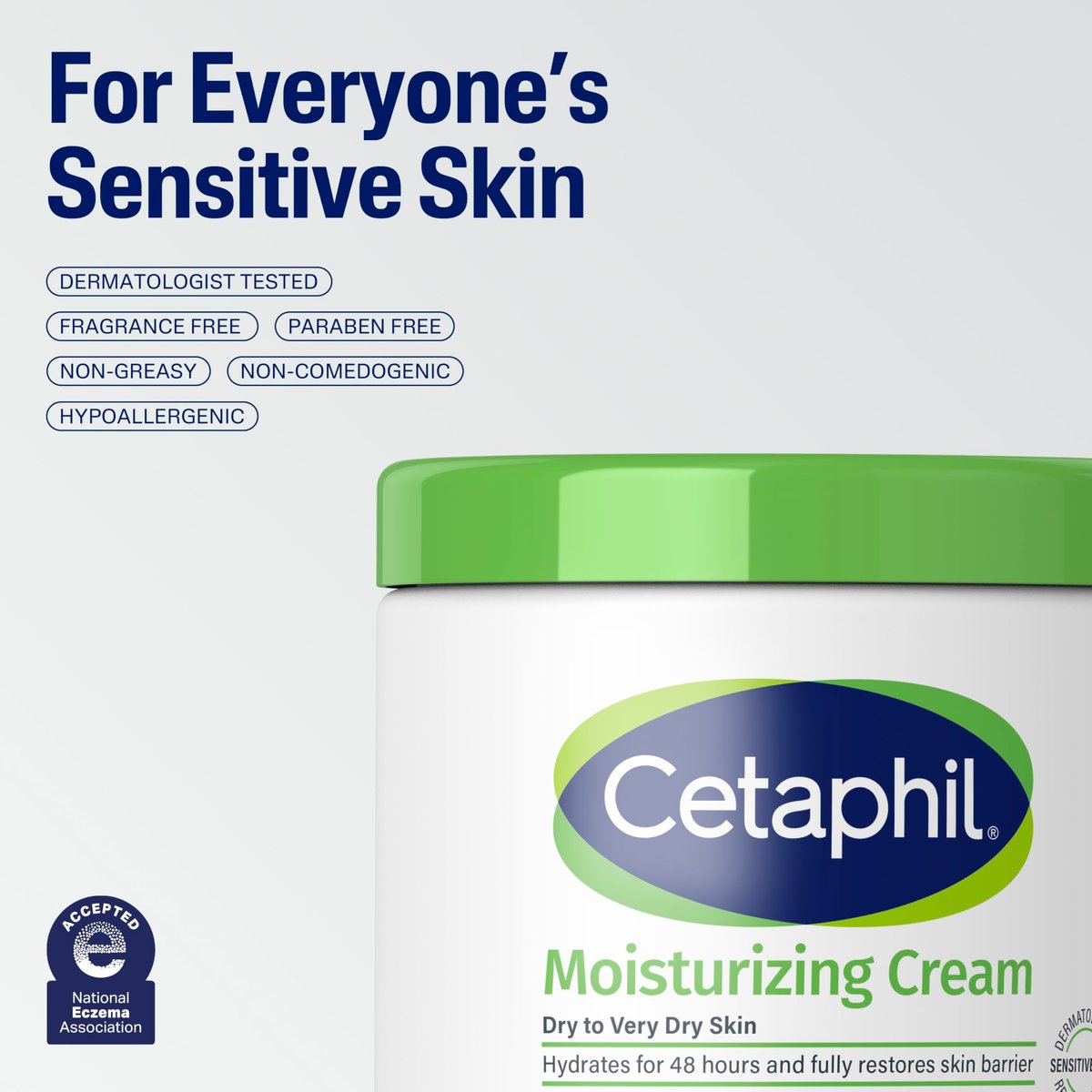 Cetaphil Face & Body Moisturizer, Hydrating Moisturizing Cream for Dry to Very Dry, Sensitive Skin, Fragrance Free, Non-Comedogenic, Non-Greasy, 3 oz (Pack of 3) - görsel 15