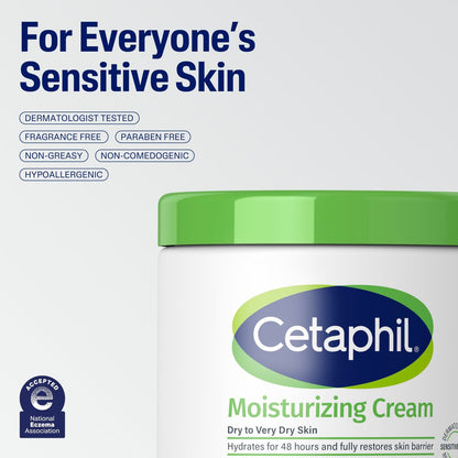 Cetaphil Face & Body Moisturizer, Hydrating Moisturizing Cream for Dry to Very Dry, Sensitive Skin, Fragrance Free, Non-Comedogenic, Non-Greasy, 3 oz (Pack of 3)