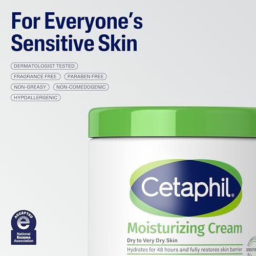 Cetaphil Face & Body Moisturizer, Hydrating Moisturizing Cream for Dry to Very Dry, Sensitive Skin, Fragrance Free, Non-Comedogenic, Non-Greasy, 3 oz (Pack of 3) - görsel 16