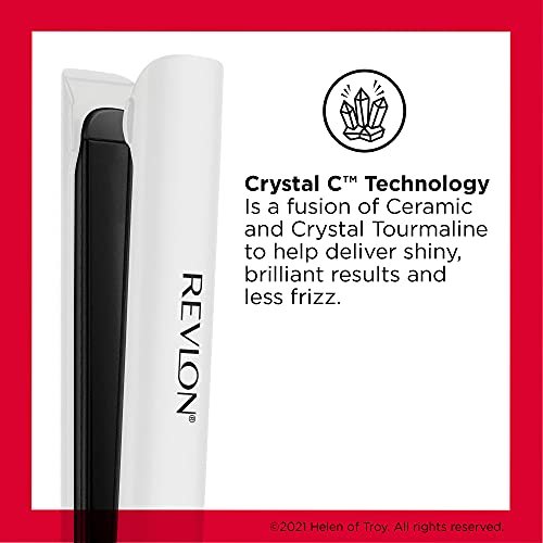 REVLON Crystal C + Ceramic Digital Hair Flat Iron | Long-Lasting Shine and Less Frizz, 1 Inch Avelisse