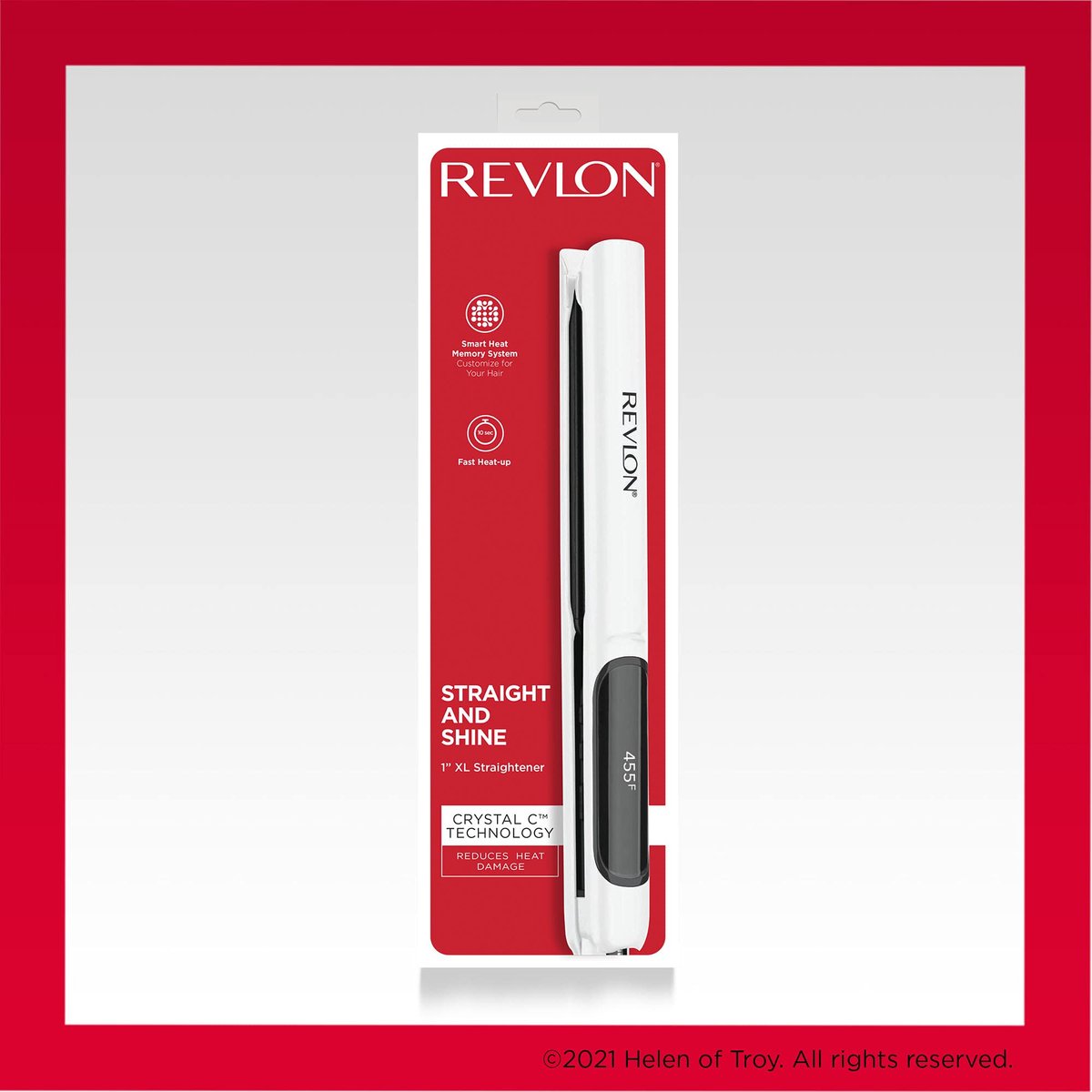 REVLON Crystal C + Ceramic Digital Hair Flat Iron | Long-Lasting Shine and Less Frizz, 1 Inch Avelisse