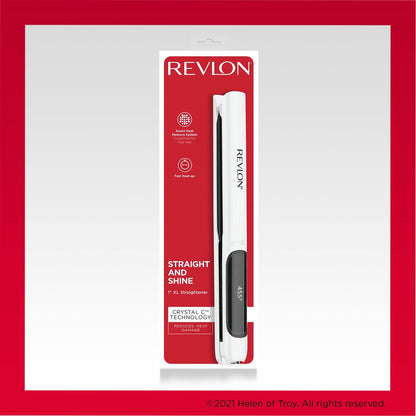 REVLON Crystal C + Ceramic Digital Hair Flat Iron | Long-Lasting Shine and Less Frizz, 1 Inch Avelisse