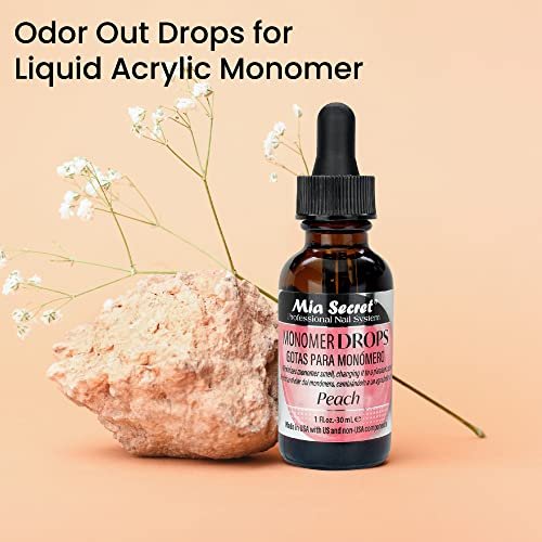 Mia Secret Monomer Drops - Peach Scent - 1 oz - Odor Neutralizer - Liquid Acrylic for Nails Avelisse