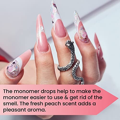 Mia Secret Monomer Drops - Peach Scent - 1 oz - Odor Neutralizer - Liquid Acrylic for Nails Avelisse