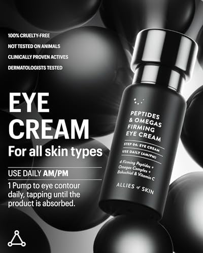 Allies of Skin Peptides Firming Eye Cream – Under Eye Moisturizer for Dark Circles, Puffiness & Fine Lines with Bakuchiol, Ceramides & Vitamin C Avelisse