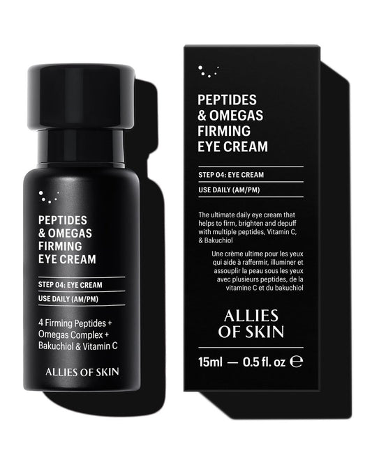 Allies of Skin Peptides Firming Eye Cream – Under Eye Moisturizer for Dark Circles, Puffiness & Fine Lines with Bakuchiol, Ceramides & Vitamin C Avelisse