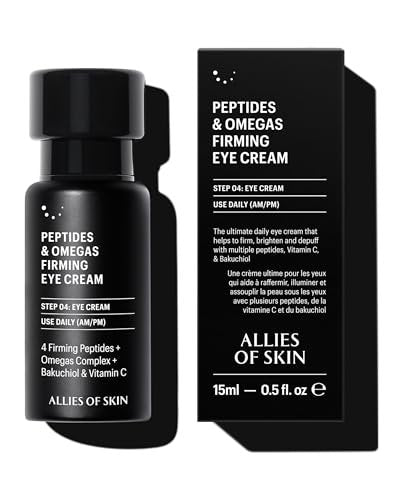 Allies of Skin Peptides Firming Eye Cream – Under Eye Moisturizer for Dark Circles, Puffiness & Fine Lines with Bakuchiol, Ceramides & Vitamin C Avelisse