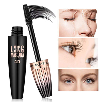 4D Silk Fiber Lash Mascara – Waterproof, Long-Lasting Volume & Length for Natural, Full Lashes (Black, 0.33 Fl Oz)