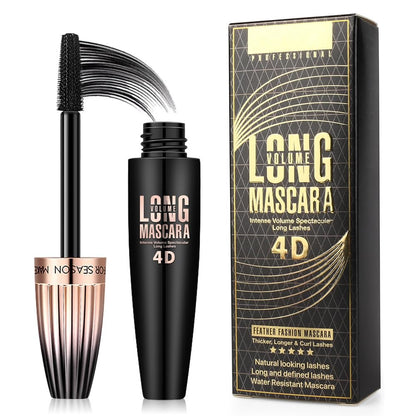 4D Silk Fiber Lash Mascara – Waterproof, Long-Lasting Volume & Length for Natural, Full Lashes (Black, 0.33 Fl Oz)