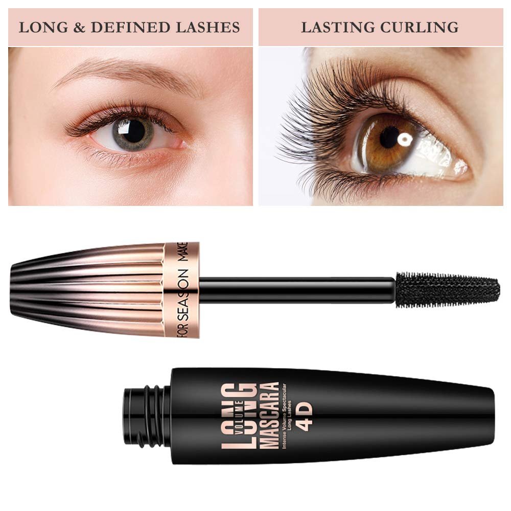 4D Silk Fiber Lash Mascara – Waterproof, Long-Lasting Volume & Length for Natural, Full Lashes (Black, 0.33 Fl Oz) - görsel 11