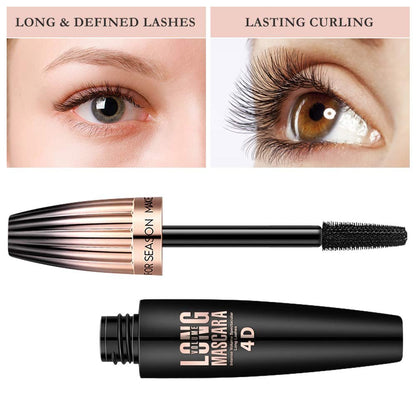 4D Silk Fiber Lash Mascara – Waterproof, Long-Lasting Volume & Length for Natural, Full Lashes (Black, 0.33 Fl Oz)
