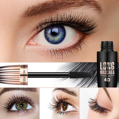 4D Silk Fiber Lash Mascara – Waterproof, Long-Lasting Volume & Length for Natural, Full Lashes (Black, 0.33 Fl Oz)