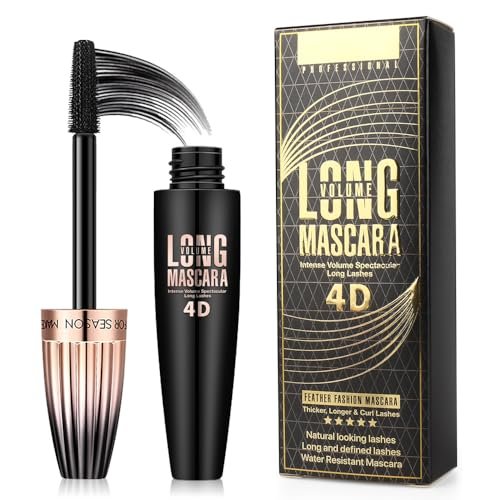 4D Silk Fiber Lash Mascara – Waterproof, Long-Lasting Volume & Length for Natural, Full Lashes (Black, 0.33 Fl Oz) - görsel 2