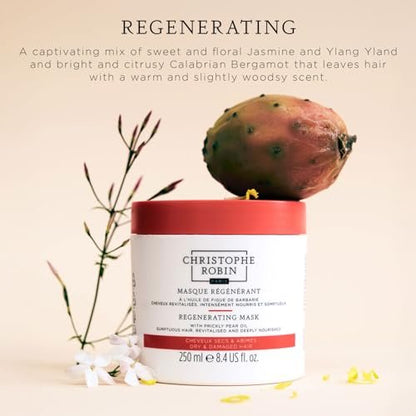 Christophe Robin Regenerating Mask with Prickly Pear Seed Oil for Dry, Damaged and Chemically Treated Hair - 8.4 fl. oz Avelisse