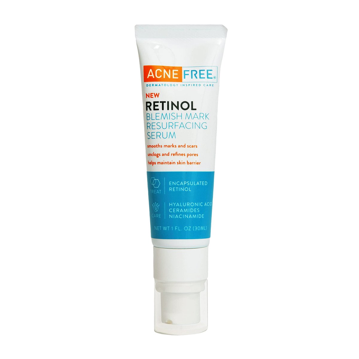 AcneFree Retinol Blemish Mark Resurfacing Serum with Hyaluronic Acid and Niacinamide - Reduces Acne Marks, Redness Control - 1 oz - görsel 1
