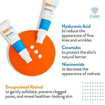 AcneFree Retinol Blemish Mark Resurfacing Serum with Hyaluronic Acid and Niacinamide - Reduces Acne Marks, Redness Control - 1 oz